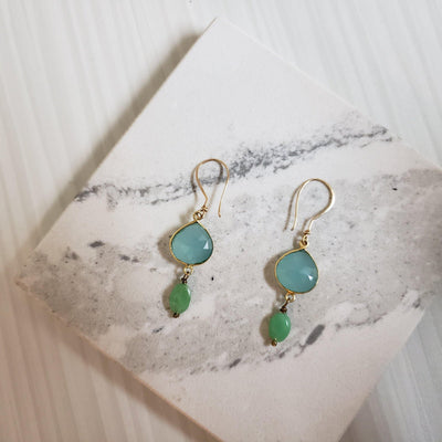 Chrysoprase Gold Filled  Earrings - LB Designs