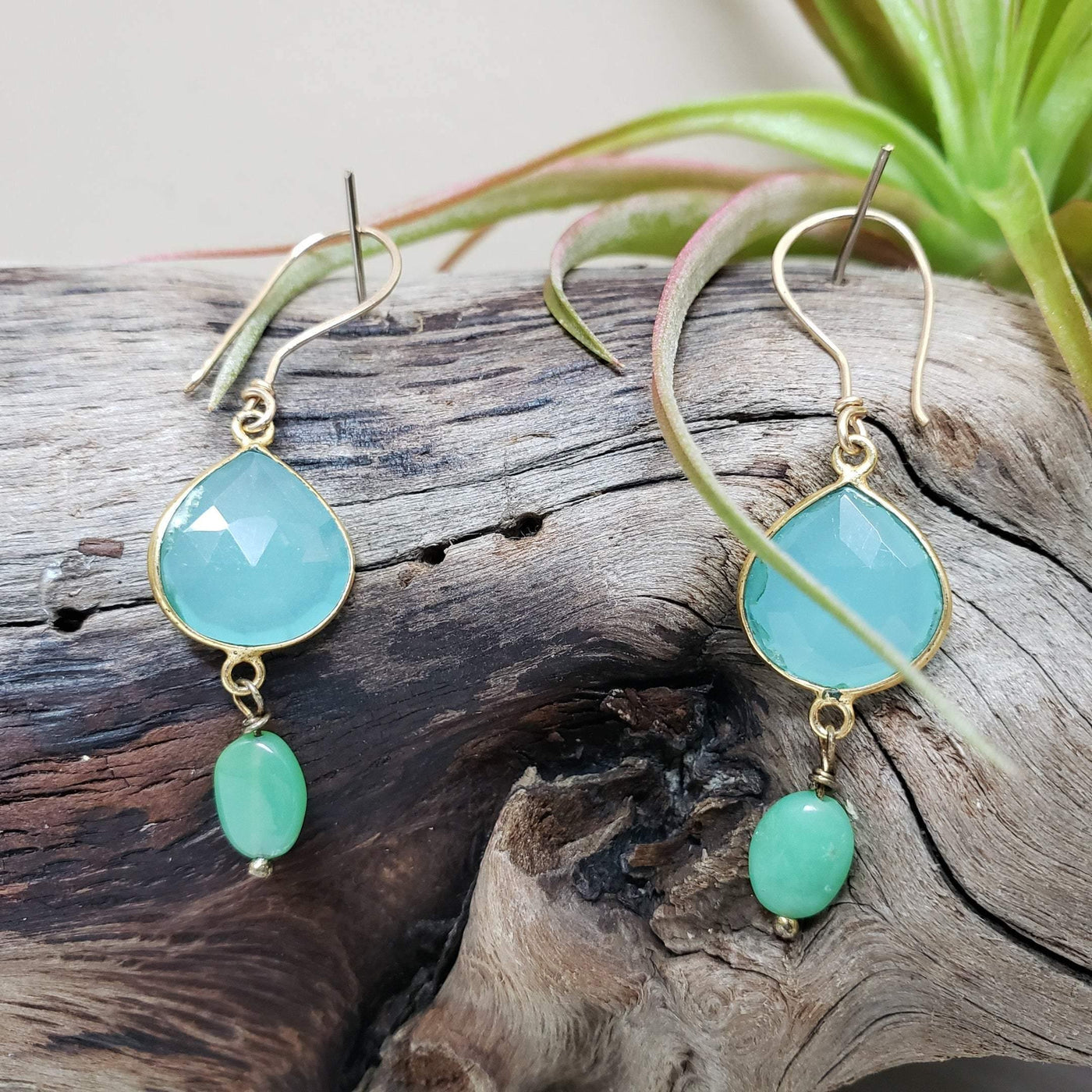 Chrysoprase Gold Filled  Earrings - LB Designs