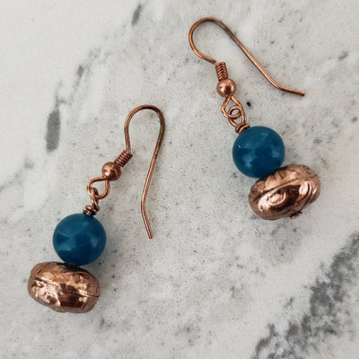 Copper + apatite drop earrings - LB Designs