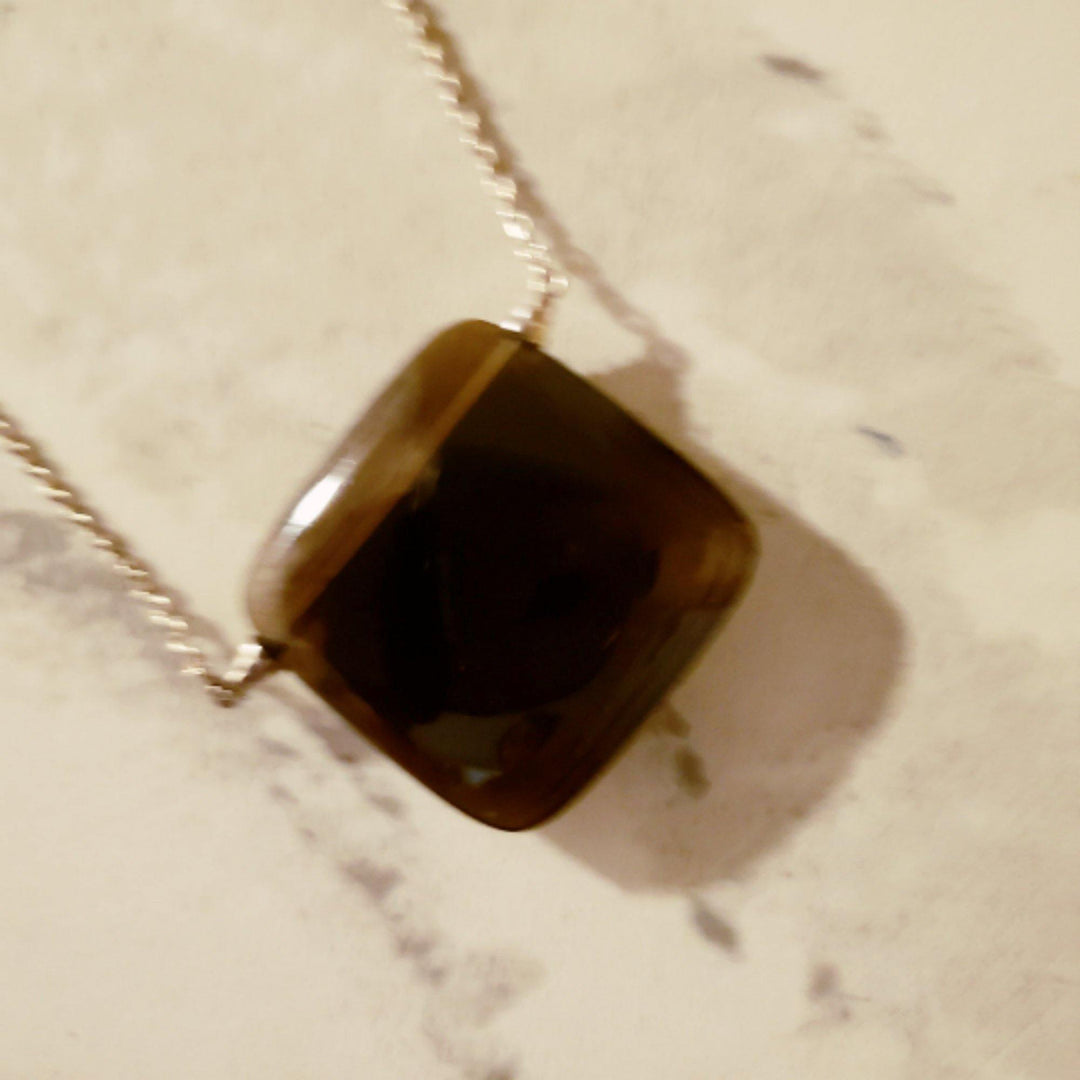 Rich brown quartz gemstone necklace - LB Designs