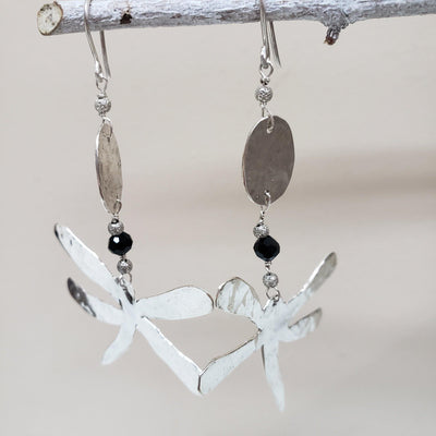 Sterling silver dragonfly earrings - LB Designs