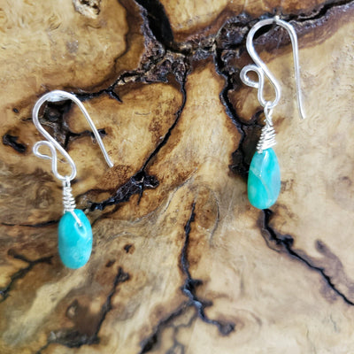 Peruvian Opal and silver Earrings - LB Designs