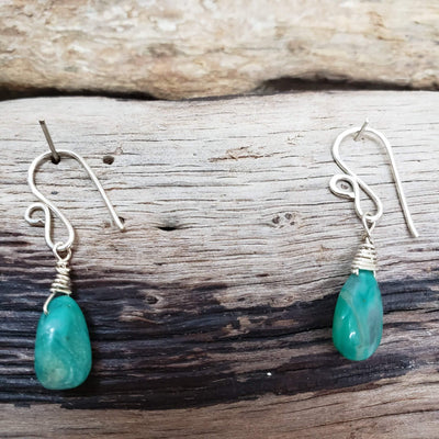 Peruvian Opal and silver Earrings - LB Designs