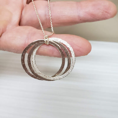 Sterling Silver multi hoop necklace - LB Designs