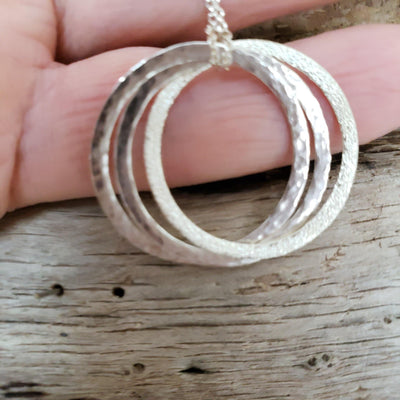 Sterling Silver multi hoop necklace - LB Designs