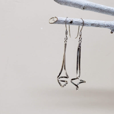 Sterling silver dangle twist earrings - LB Designs