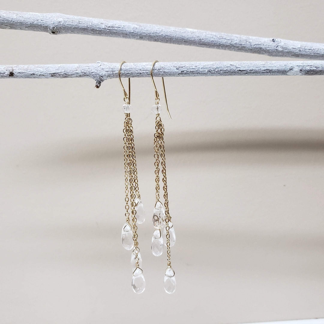 Quartz crystal chandelier earrings - LB Designs