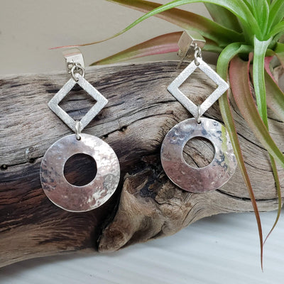 Geometric  sterling silver earrings - LB Designs