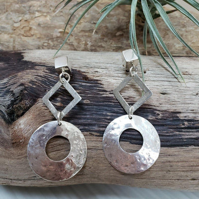 Geometric  sterling silver earrings - LB Designs