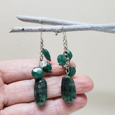 High class emerald gemstone earrings - LB Designs