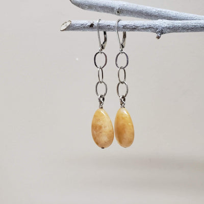 Agate dangle silver earrings - LB Designs