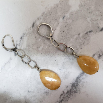 Agate dangle silver earrings - LB Designs