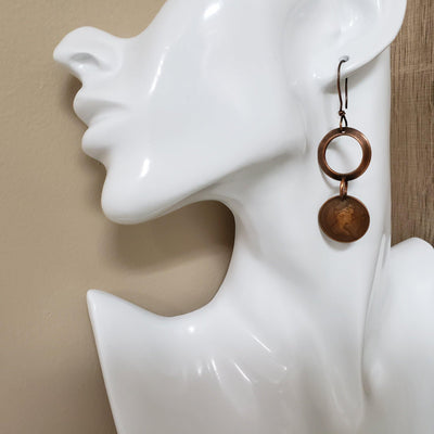 Beautiful copper coin earrings - LB Designs