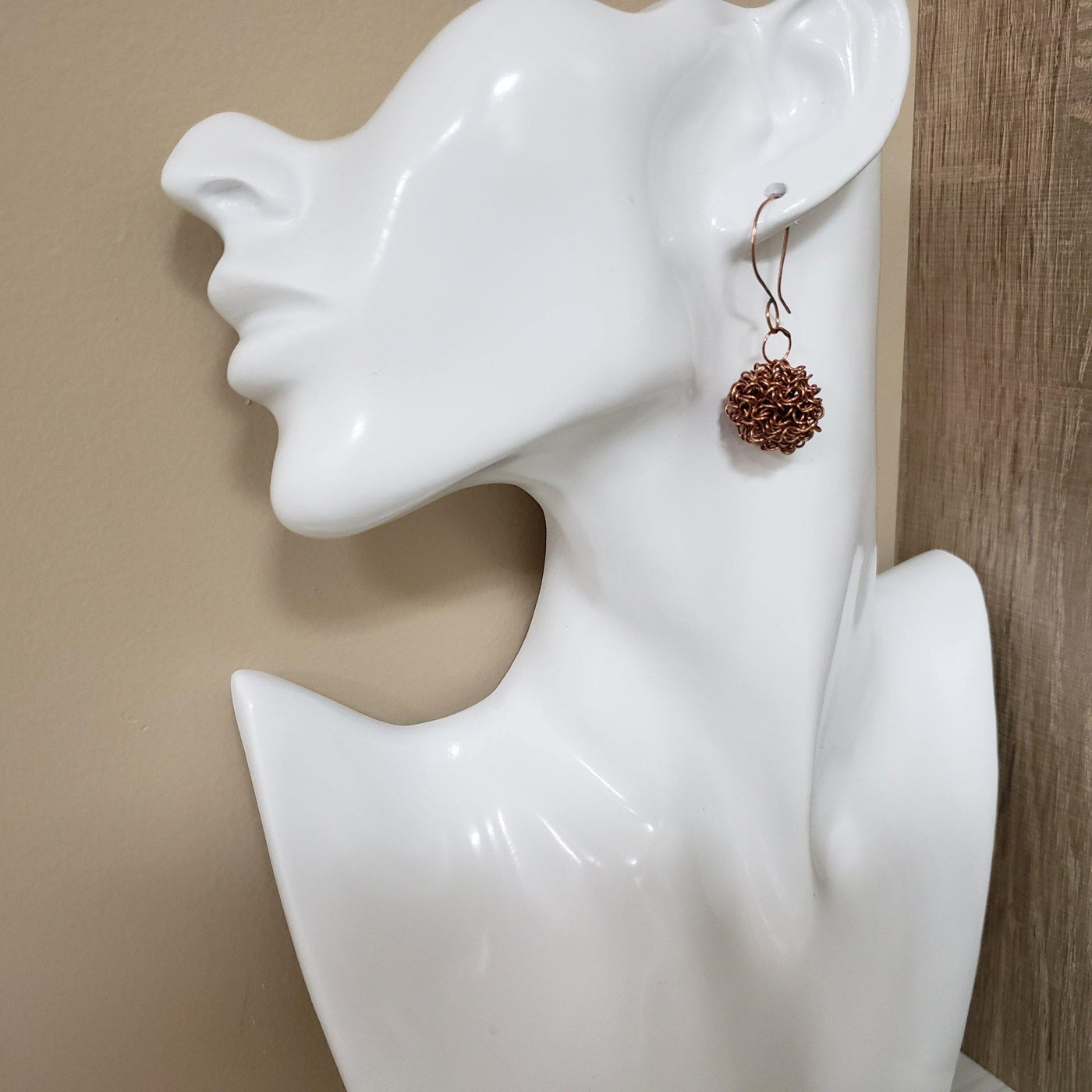 Copper ball earrings - LB Designs