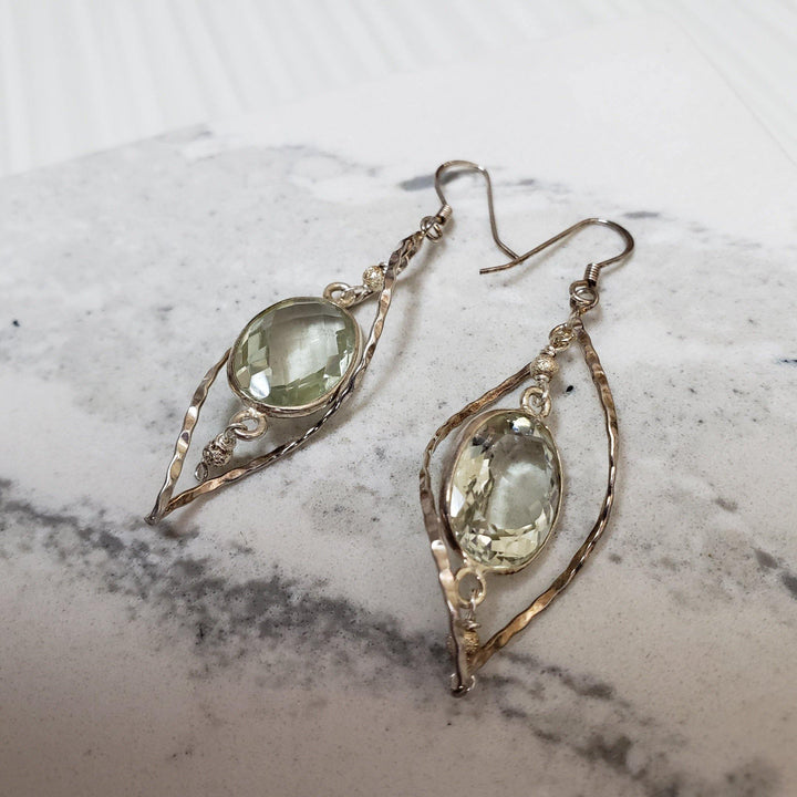 Green amethyst twist earrings - LB Designs
