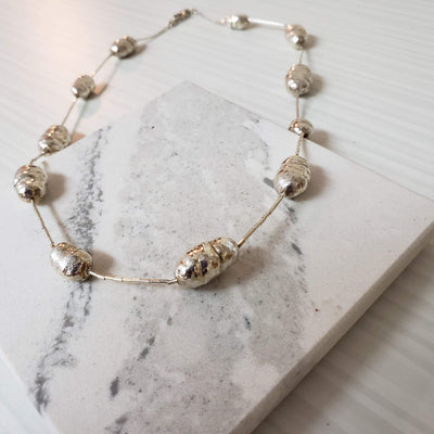 Unique silver nugget necklace - LB Designs