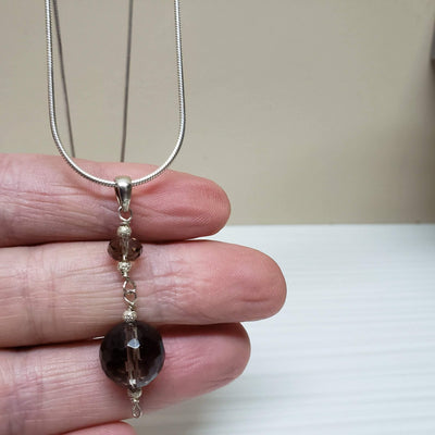 Smokey quartz ball necklace - LB Designs