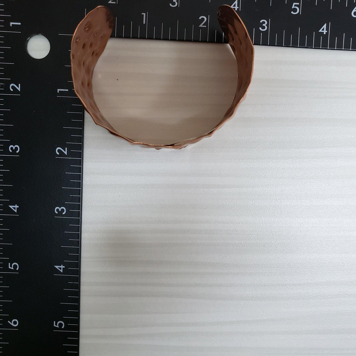 Wide Recycled copper textured cuff bracelet - LB Designs