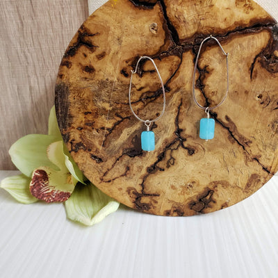 Chalcedony sterling silver drop earrings - LB Designs