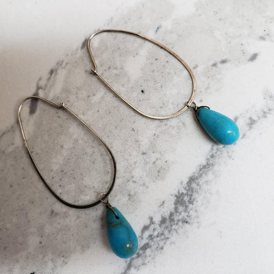 Turquoise and sterling silver earrings - LB Designs