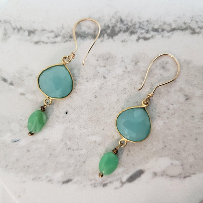 Chrysoprase Gold Filled  Earrings - LB Designs