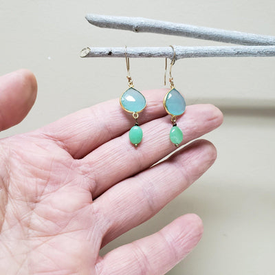 Chrysoprase Gold Filled  Earrings - LB Designs