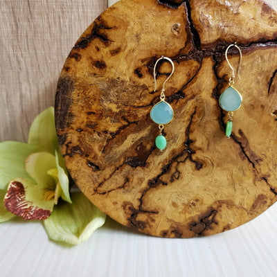 Chrysoprase Gold Filled  Earrings - LB Designs